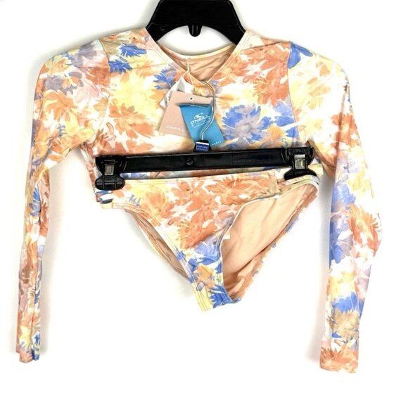 O’Neill Girl’s Orange/Yellow Floral Rashguard Set Size 12